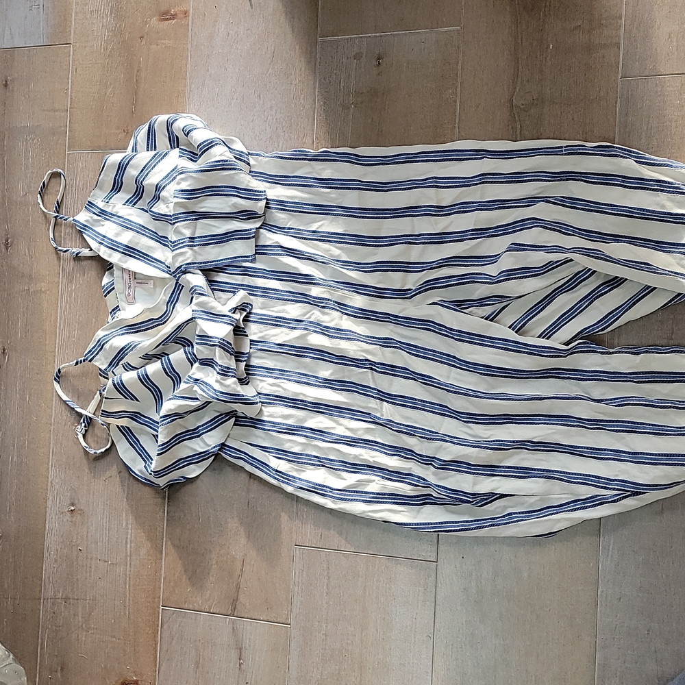 Bcbgeneration blue white striped romper size 6